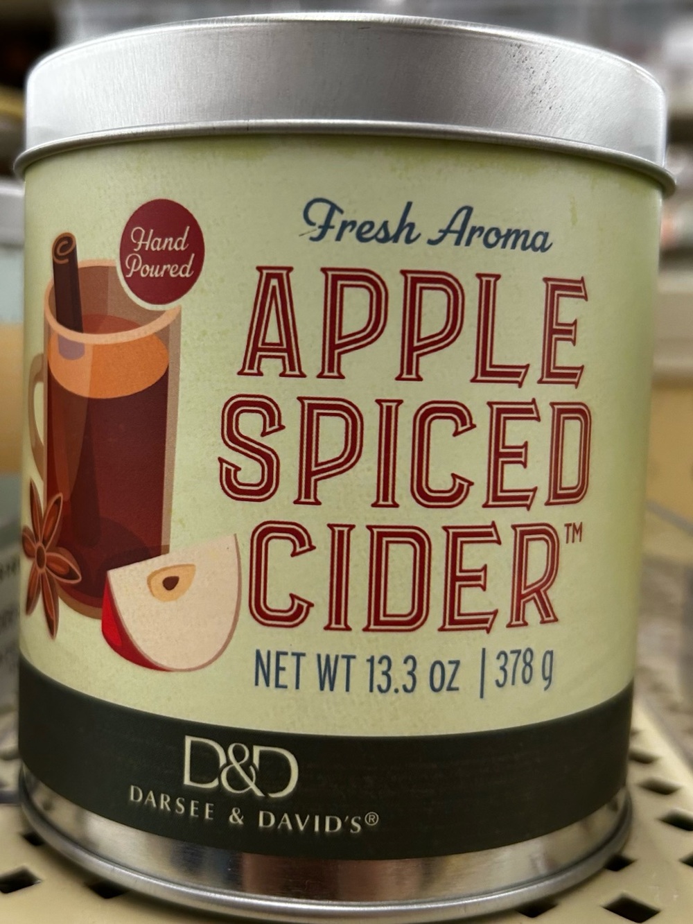 🍎 Apple Spiced Cider Candle Tin - Red, Cream